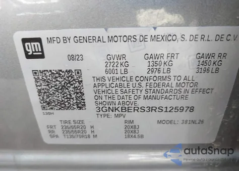 2024 Chevrolet Blazer Fwd Rs z USA, uszkodzony, nr VIN 3GNKBERS3RS125978